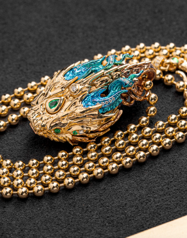 Blooming Scale Serpent Pendant