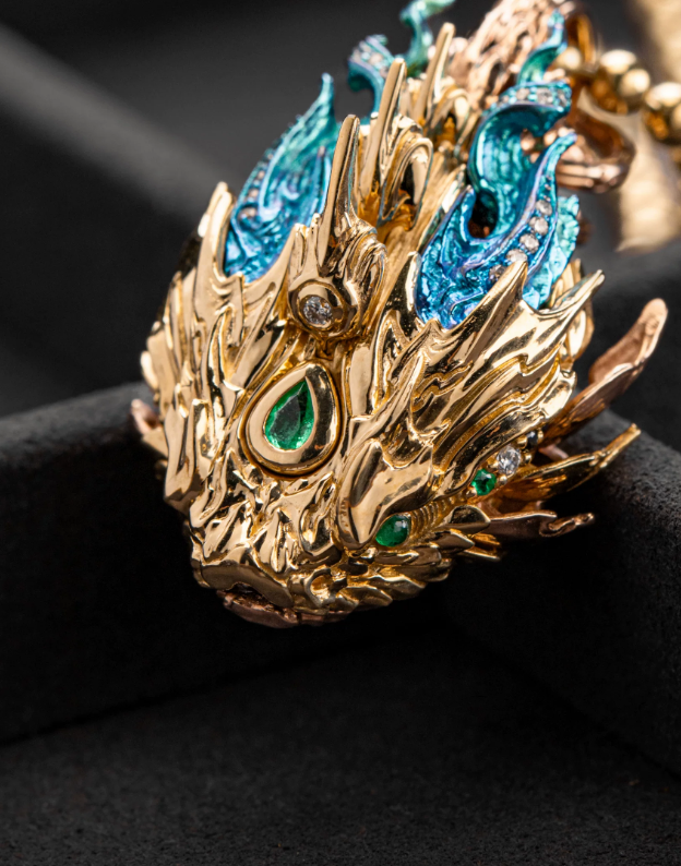 Blooming Scale Serpent Pendant