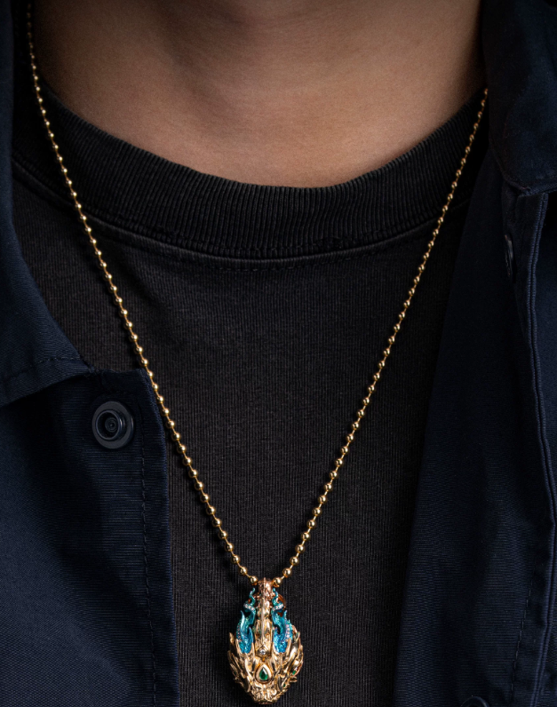 Blooming Scale Serpent Pendant